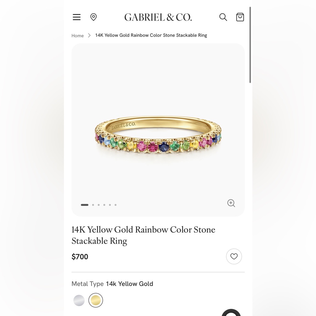 Gabriel Co Yellow Gold Multicolor Stone Ring 495$